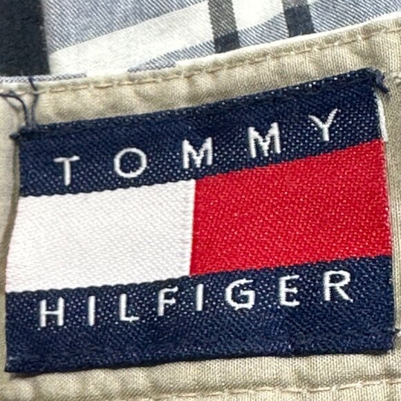 Tommy Hilfiger Mens Madras Golf Shorts 34 Cotton Embroidered Crest Bermuda - Picture 3 of 9